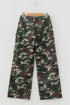 Camouflage Print Wide Leg Cargo Utility Denim Jeans