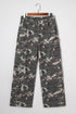 Camouflage Print Wide Leg Cargo Utility Denim Jeans