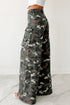 Camouflage Print Wide Leg Cargo Utility Denim Jeans