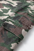 Camouflage Print Wide Leg Cargo Utility Denim Jeans