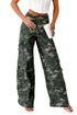 Camouflage Print Wide Leg Cargo Utility Denim Jeans