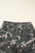 Camouflage Print Wide Leg Cargo Utility Denim Jeans