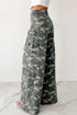 Camouflage Print Wide Leg Cargo Utility Denim Jeans