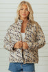 Camouflage Quilted Metal Button Collared Puffer Coat