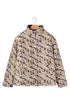 Camouflage Quilted Metal Button Collared Puffer Coat