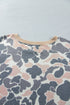 Camouflage Round Neck Drop Shoulder Pullover Lounge Set