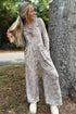 Camouflage Twist Ribbed Sleeveless Full Length Corded Jumpsuit