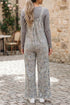 Camouflage Twist Ribbed Sleeveless Full Length Corded Jumpsuit