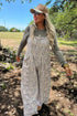 Camouflage Twist Ribbed Sleeveless Full Length Corded Jumpsuit