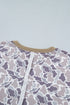 Camouflage Waffle Knit Trim Long Sleeve Top