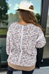 Camouflage Waffle Knit Trim Long Sleeve Top