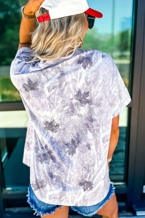 Camouflage Woodland Print Drop Shoulder Western Tunic Tee