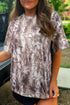 Camouflage Woodland Print Drop Shoulder Western Tunic Tee