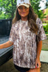 Camouflage Woodland Print Drop Shoulder Western Tunic Tee