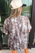 Camouflage Woodland Print Drop Shoulder Western Tunic Tee