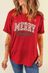 Candy Cane Merry Christmas Script Graphic Tee