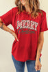 Candy Cane Merry Christmas Script Graphic Tee