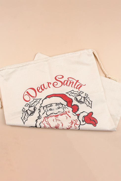 Canvas Drawstring Graphic Print Reusable Gift Bag