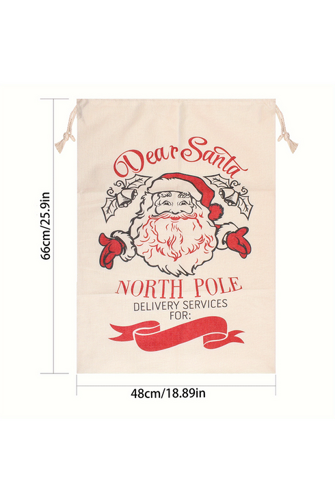 Canvas Drawstring Graphic Print Reusable Gift Bag