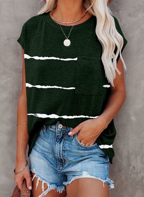 Cap Short Sleeve T-Shirt With Pocket