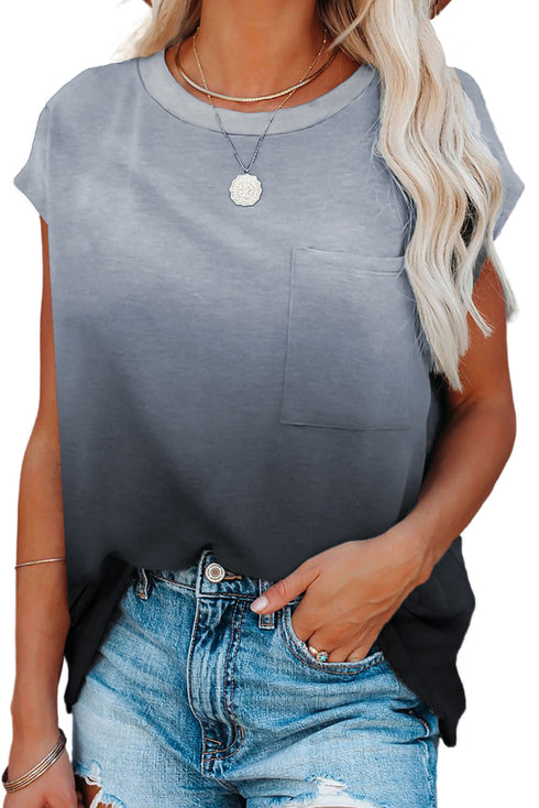 Cap Short Sleeve T-Shirt With Pocket