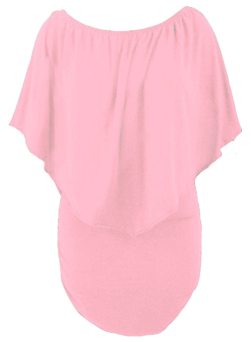 Cape Overlay Round Neck Layered Mini Dress