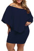 Cape Overlay Round Neck Layered Mini Dress