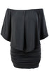 Cape Overlay Round Neck Layered Mini Dress