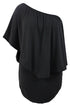 Cape Overlay Round Neck Layered Mini Dress