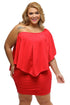 Cape Overlay Round Neck Layered Mini Dress