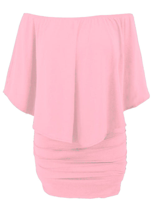 Cape Overlay Round Neck Layered Mini Dress