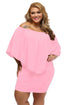 Cape Overlay Round Neck Layered Mini Dress