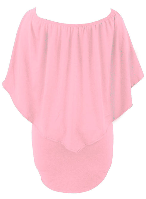 Cape Overlay Round Neck Layered Mini Dress