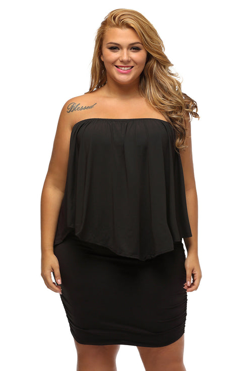 Cape Overlay Round Neck Layered Mini Dress