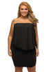 Cape Overlay Round Neck Layered Mini Dress