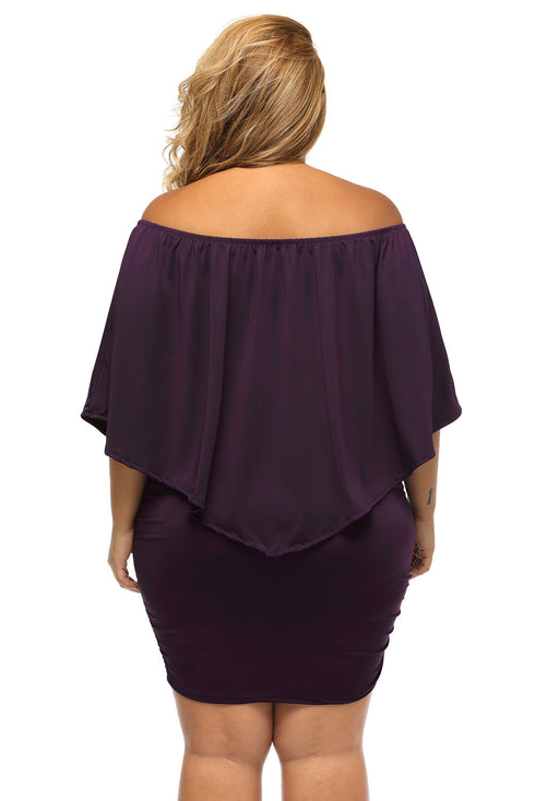 Cape Overlay Round Neck Layered Mini Dress