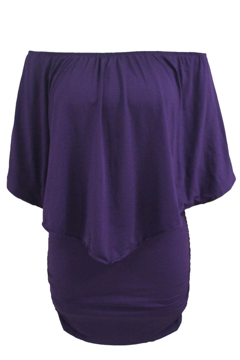 Cape Overlay Round Neck Layered Mini Dress