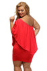 Cape Overlay Round Neck Layered Mini Dress
