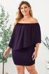 Cape Overlay Round Neck Layered Mini Dress