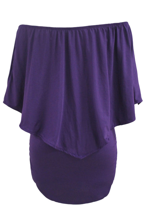 Cape Overlay Round Neck Layered Mini Dress