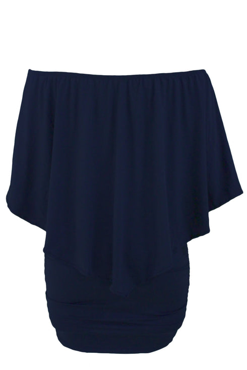 Cape Overlay Round Neck Layered Mini Dress