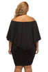 Cape Overlay Round Neck Layered Mini Dress