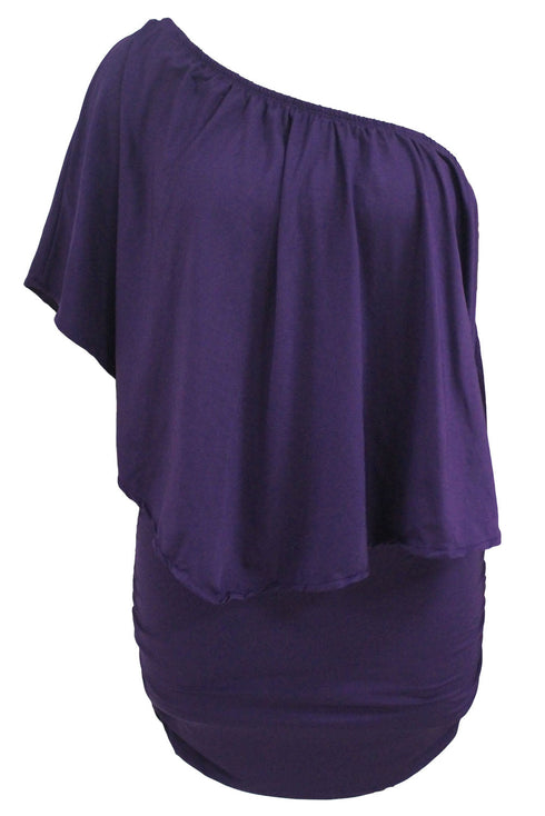 Cape Overlay Round Neck Layered Mini Dress
