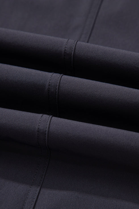 Carbon Grey Back Crossed Straps Hollow Out Jogger Jumpsuit