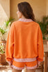 Carrot Gingham Trim Mock Neck Baggy Pullover Shorts Set