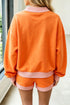 Carrot Gingham Trim Mock Neck Baggy Pullover Shorts Set
