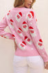 Cartoon Pattern Round Neck Dropped Shoulder Sweater