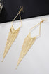 Cascading Metallic Chain Fringe Dangle Earrings