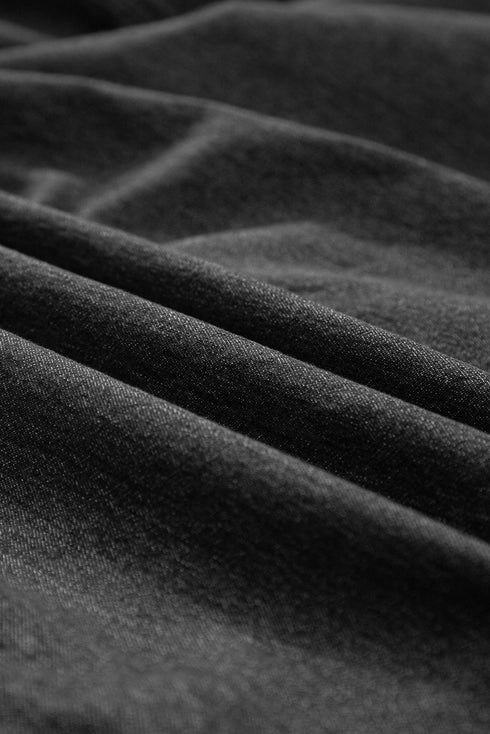 Casual A-line Ruffle Sleeve Button Front Denim Shirt Dress