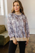 Casual Abstract Camo Print Side Split Tunic Sweatshirt